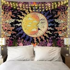 Nova Tapeçaria de Sol e Lua Europeia e Americana Tarot Fases da Lua Sala de Estar Quarto Fundo de Parede Tecido de Arte