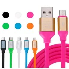 Kit 3 Cabos Turbo Emborrachados Coloridos 1,2M Carregamento Rápido Tipo C Lightning V8