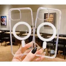 Capa Magnética MagSafe Transparente Anti Impacto para iPhone 11 12 13 14 15 16 17 Pro Max