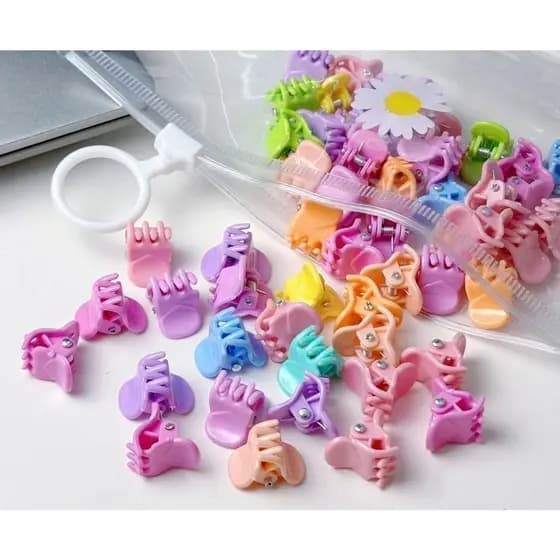 Kit 100 Presilhas Infantil Candy Color Mini Acessórios Para Cabelo Menina