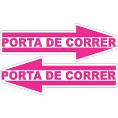 Kit 4 Adesivos Porta de correr impresso em fundo branco rosa