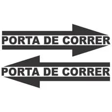 Kit 4 Adesivos Porta de Correr Impresso em Fundo Branco Vinil Premium Fácil Aplicação