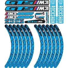 Kit de Adesivos Completo para Bicicleta GTS M3 Quadro Roda Garfo em Vinil Premium Azul