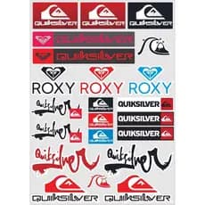 Cartela 22 Adesivos Quiksilver para Moto Capacete Motoboy em Vinil Premium