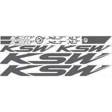 Adesivo de Quadro Bicicleta KSW Plotter 12pçs em Vinil Premium Bike Grafite