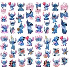 Kit 50 Adesivos Compatível Stitch Ohana Lilo Vinil Premium