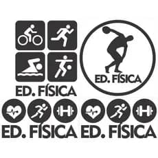 Kit 4 Adesivos Plotter de Educação Física Para Carro Em Vinil Preto de Fácil Aplicação Cor Preto