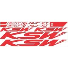 Adesivo de Quadro Bicicleta KSW Plotter 12 pçs em Vinil Premium Fácil Aplicação Bike Vermelho