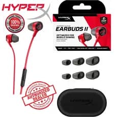 HYPERX Fone de Ouvido Gamer Cloud Earbuds II Drivers 14mm Microfone Estojo Incluso