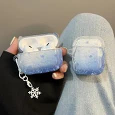 Mancha azul floco de neve adequado para airpods 4a geração 5a geração fone de ouvido Bluetooth capa protetora airpodspro