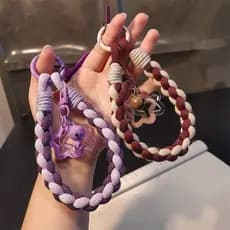 Cordão de telefone móvel curto pulseira estrela pingente feminino ao ar livre corrente chave escudo forte cordão
