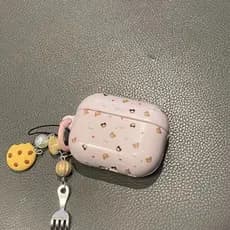 Rosa bolinhas urso Apple sem fio Bluetooth airpods pro2 fone de ouvido caso protetor 4a geração