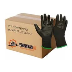 Luva Poliamida Multitato Pu Segurança Mecânico Ldi 10 Pares