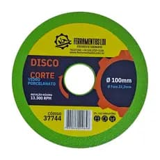 Disco Diamantado 100mm Borda Contínua Corte Porcelanato Vidro Furo 22,23mm Alta Precisão LDI