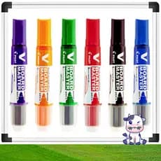 KIT 06 Marcadores WBMA V-Board Master Recarregáveis Para Quadro Branco Pilot