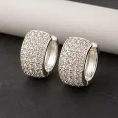 Brinco Masculino Argola Neymar Prata Cravejado Zirconia Banhado