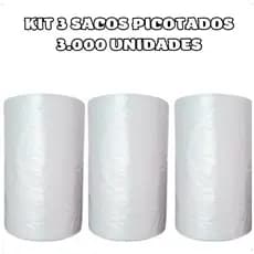 Bobina Picotada Plástica 15x28cm Kit Com 3000 Sacos Resistentes Para Freezers