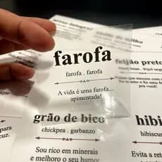 Kit 42 Adesivos Para Mantimentos Potes de Cozinha 7x7cm Modelo Dicionário Divertido Vinil Transparen