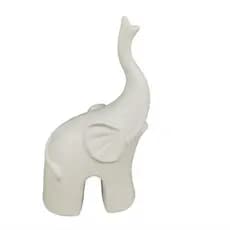 Elefante Totem em Cerâmica Branca Fosca - M