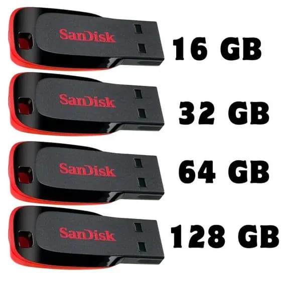 Pendrive Sandisk Pen drive 16 GB - Pen drive 32 GB - Pen drive 64 GB - Pen drive 128 GB -  Cruzer Blade