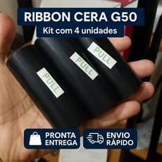 Kit 4 Ribbon Cera G50 110x74mm Super Premium - Argox - Zebra - Elgin - Impressora Térmica