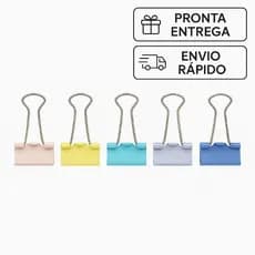 Prendedores Tipo Binder CIS - Cores Pastel - Organização de Documentos - Escritório - Papelaria