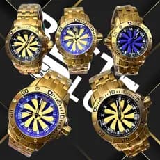 Relogio Masculino Giratorio Invicta Dourado Com Caixa Velcro