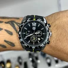 Rel贸gio Masculino Cron贸grafo Esportivo Edi莽茫o 脥cone do Automobilismo + Caixa Velcro