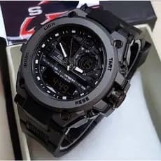 Rel贸gio Masculino Militar Esporte Caixa de A莽o Inox Digital - Anal贸gico Preto Prata 100% Prova D'谩gua