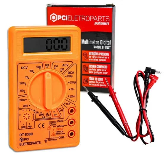 Multímetro Digital Portátil Profissional + Bateria DT-830B A