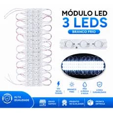 1000 MÓDULOS DE LED 3 LEDS BRANCO FRIO 7025 6500K 12V 1,5W