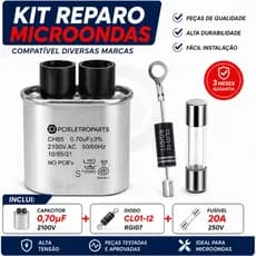 Kit Reparo Microondas Capacitor 0,70uf + Diodo CL01-l2 + Fusivel 20A 250v