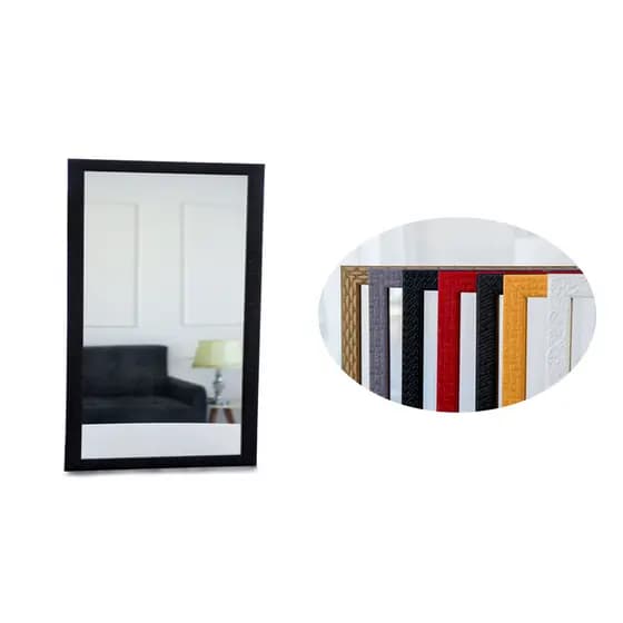 Espelho Com Moldura Para Pendurar Na Parede 34X50CM Sala Quarto Hall Lavabo Banheiro Metade Do Corpo Branco Preto Bege