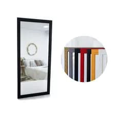 Espelho Com Moldura Para Pendurar Na Parede 34X75CM Sala Quarto Hall Lavabo Banheiro Metade Do Corpo Preto, Br