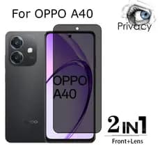 2 Em 1 Película Privacidade Para OPPO A40 Anti-EspionagemTemperado Espião 9D A60 A80 A5 A5X A3 A3X Pro 5G