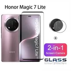 2 Em 1 Película Honor Magic 7 Lite Pelicula De Vidro Temperado Lente Da Câmera Para 5 6 Pro 4G 5G