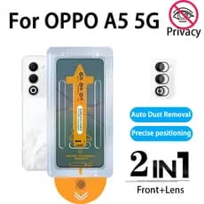 Película De Privacidade Anti-Espião 2 Em 1 OPPO A5 5G Protetor De Tela De Vidro Temperado Com Um Clique Para A6 A5i A5X