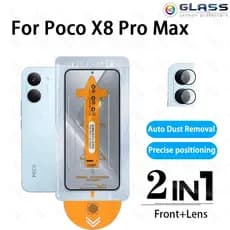 2 Em 1 Poco X8 Pro Max HD Nova Atualização Protetor De Tela De Vidro Temperado Sem Poeira Com Um Clique Para C85 C75 C71