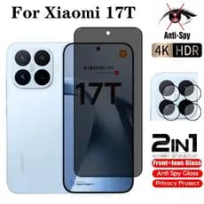 Xiaomi 17T 2 Em 1 Protetor De Tela De Privacidade Vidro Temperado 9D Para 15T 17 Poco X8 Pro Max Ultra Filme De Proteção