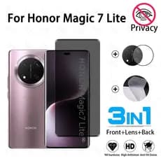 Protetor De Tela Anti-Espionagem De Vidro Temperado 3 Em 1 Honor Magic 7 Lite Filme De Fibra De Carbono Para 6 5 200 400