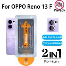Película De Privacidade Anti-Espião 2 Em 1 OPPO Reno 13F Protetor De Tela De Vidro Temperado Com Um Clique