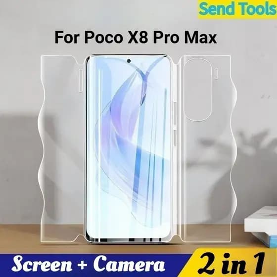Câmera Protetora De Tela De Hidrogel Macio 2 Em 1 Poco X8 Pro Max HD 4G 5G