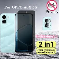 película de privacidade OPPO A6X 4G 5G 2 Em 1 Protetor De Tela Anti-Espionagem Espião 9D Para A6t A5 A6 Reno 15 14 15F