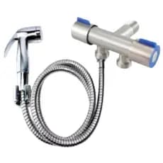 Ducha 1.5m Higiênica Com Registro Duplo Saída De Água Cromado Aço Inox Flexível loja canaa