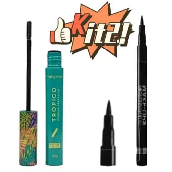 KIT RÍMEL TROPICO RUBY ROSE/MASCARA DE CÍLIOS + Ruby Rose Hb090 Caneta Delineadora