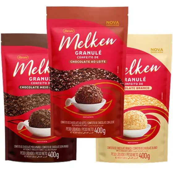 Chocolate Granulado Melken Granule Sabores 400g Harald - Rizzo Confeitaria