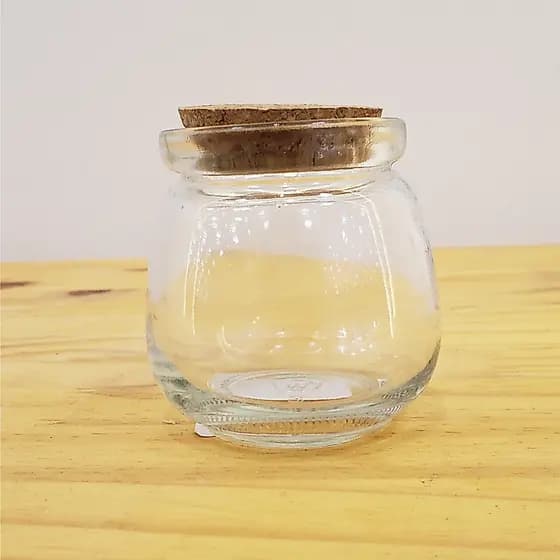 Potinho de Vidro Tampa de Rolha 7,5cm - 100ml - 01 unidade - Rizzo Confeitaria
