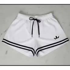 SHORT FEMININO DRYFIT COROA MODELO BLOGUEIRA COM FAIXINHA DE BASQUETEBOL