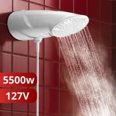 Chuveiro Ducha Top Jet Multitemperaturas Branco 127v 5500w Haste Prolongadora Lorenzetti