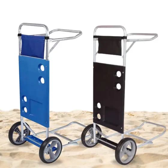 Carrinho De Praia Aluminio Mor Com Avanço Para Caixa Térmica Vira Mesa Porta Cadeira Guarda-Sol Multiuso Resistente